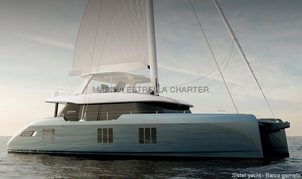 Barco de vela EN CHARTER, de la marca Sunreef modelo 70 y del año 2020, disponible en Can Pastilla Palma Mallorca España